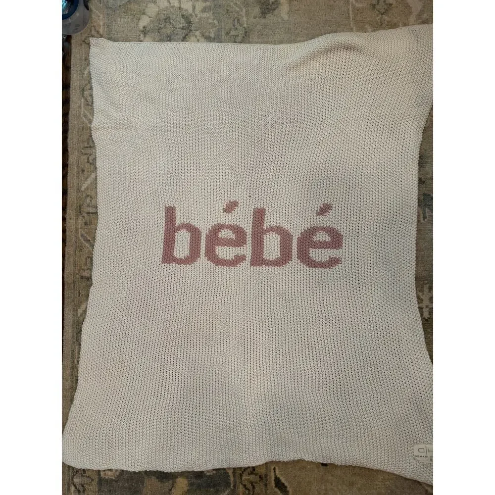 DOMANI HOME COLLECTION DH Bebe Pink Baby Knit Blanket NEW $100